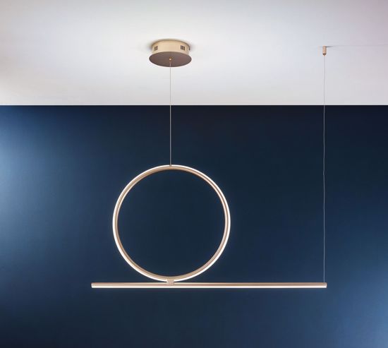 Ondaluce acrobat lampadario oro led 3000k dimmerabile design moderno per soggiorno