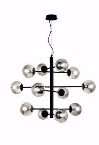 Ondaluce lampadario eliseo per salone moderno design minimal 12 luci nero