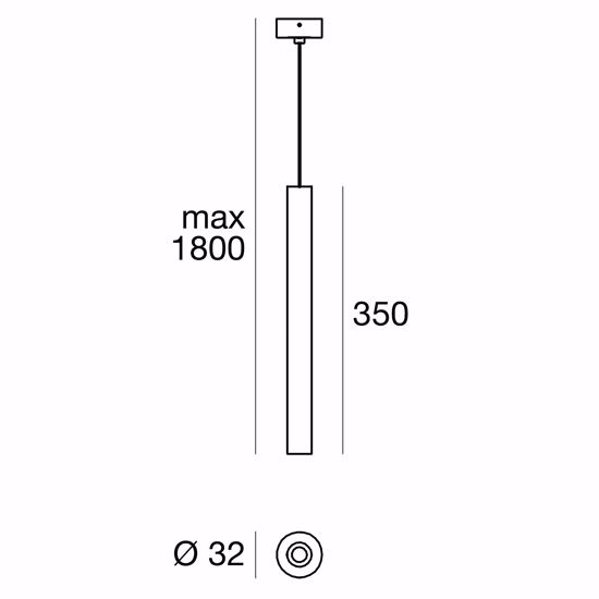 Lampada a sospensione per isola bianca e nera linea light baton led 2,5w 4000k