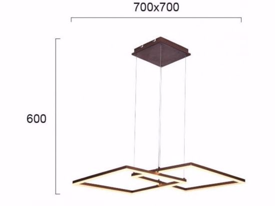 Lampadario per soggiorno moderno marrone quadrati led 50w 3000k
