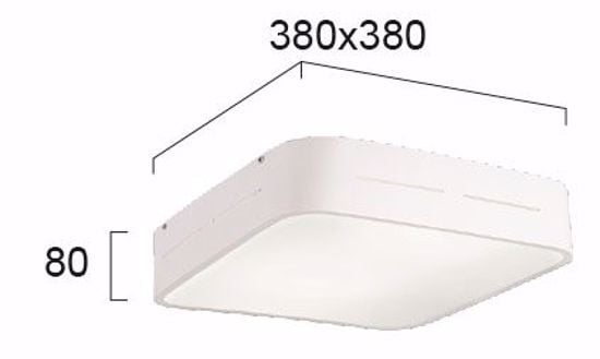 Plafoniera moderna quadrata per interni luminosa bianca 38cm