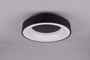 Plafoniera cerchio nero led 3000k moderna 45cm 27w dimmerabile