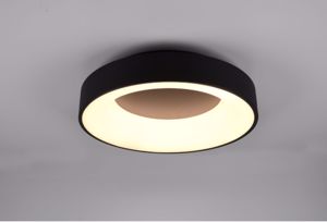 Plafoniera cerchio nero led 3000k moderna 45cm 27w dimmerabile