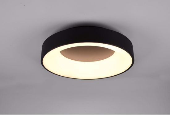 Plafoniera cerchio nero led 3000k moderna 45cm 27w dimmerabile