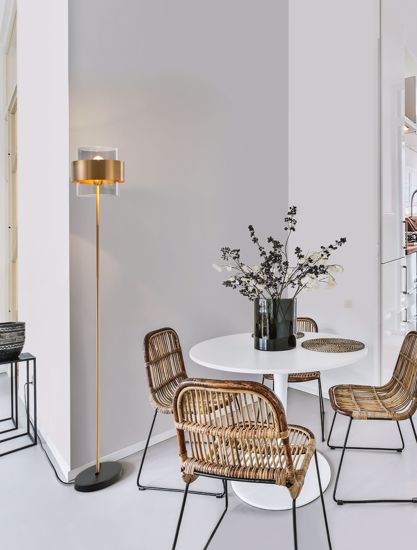 Piantana lampada da terra oro moderna design per salotto soggiorno