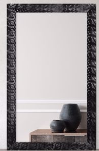 Specchio 40x130 verticale da parete rettangolare cornice nido ape nera