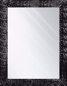 Specchio da parete 50x100 verticale cornice particolare nera design moderna