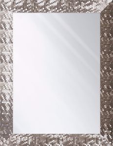 Specchio da parete 50x70 contemporaneo cornice argento