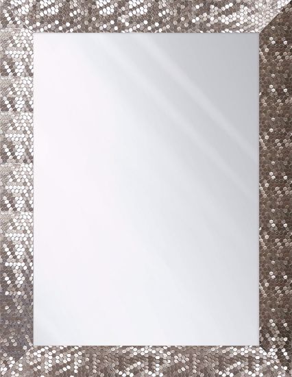 Specchio da parete 50x70 rettangolare contemporaneo cornice argento