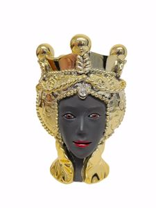 Testa moro scultura da tavolo femminile oro lucido promozione fine scorte