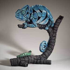 Scultura edge camaleonte blue design artistica artigianale inglese