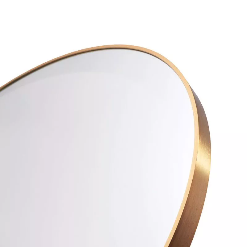 Specchio bagno a parete rotondo 70cm moderno cornice oro satinato - 713C