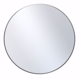 Specchio da bagno a parete rotondo 80cm bordo grigio design moderno