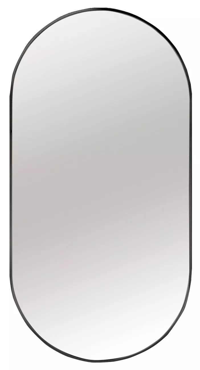 Specchio nero ovale da parete per bagno moderno 40x80 design - 7114
