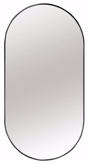 Specchio ovale da parete per bagno 50x100 design moderno cornice nera