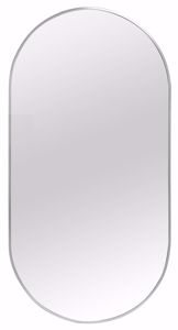 Specchio ovale da parete per bagno moderno 50x100 cornice argento
