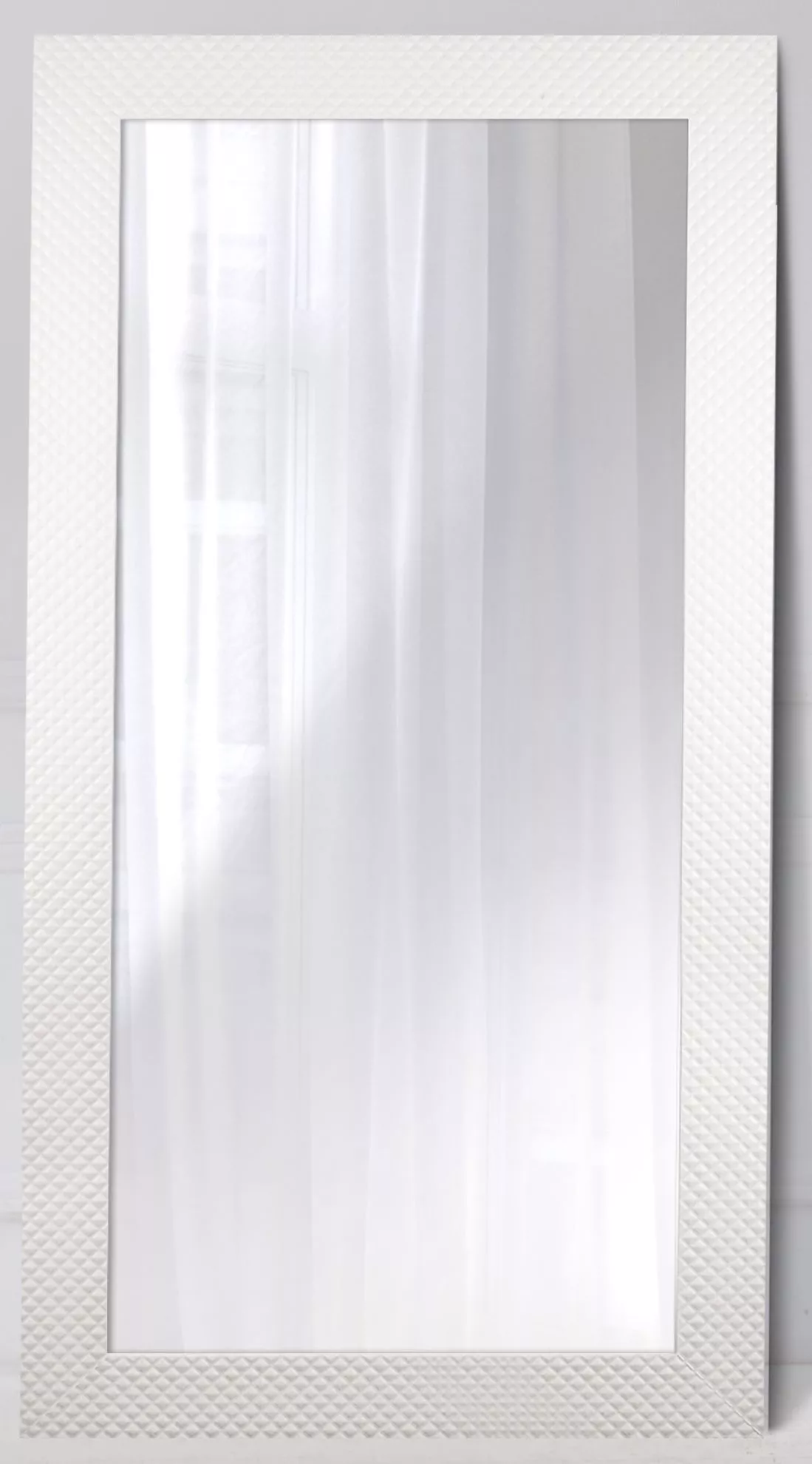 Specchio verticale 50x100 con cornice bianca design moderno per camera da  letto - 7176