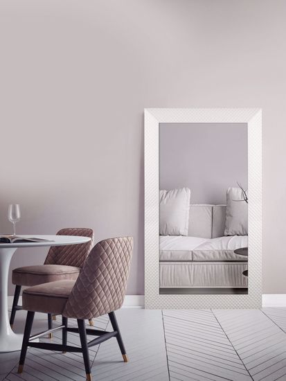 Specchio verticale 50x100 con cornice bianca design moderno per camera da letto