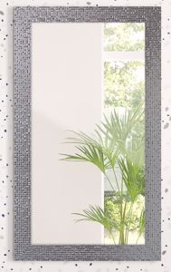 Specchio da parete con cornice argento 50x100 rettangolare moderno decorativo