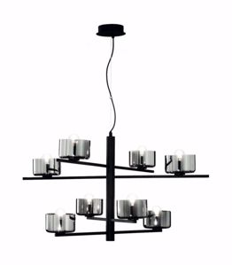 Figaro ondaluce lampadario moderno 8 luci metallo nero per salotto