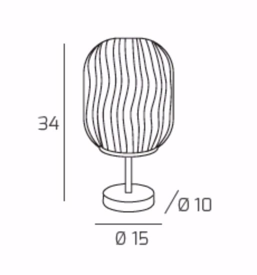 Abat-jour da comodino moderna toplight tender cromo vetro rigato trasparente