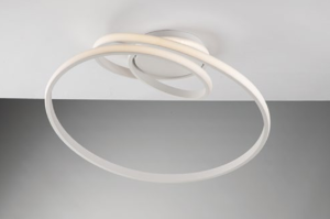 Plafoniera led 40w tricolor metallo bianco per salotto moderno