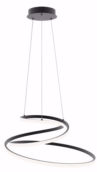 Lampadario cerchi moderno nero led 60w tricolor per soggiorno