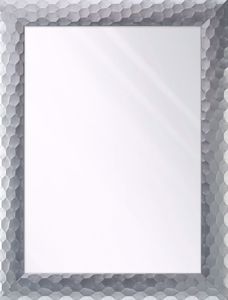 Specchio da parete 50x70 cornice argento design grande nido ape