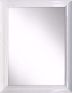 Specchio da parete per camera da letto rettangolare 50x70 cornice stilizzata bianca
