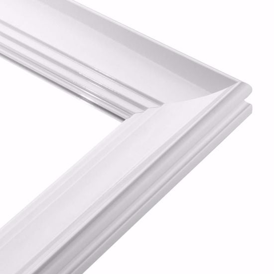 Specchio da parete per camera da letto rettangolare 50x70 cornice stilizzata bianca