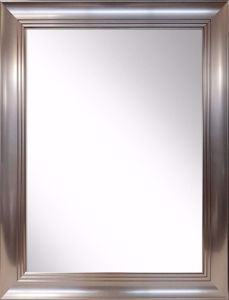 Specchio da parete 50x70 cornice argento rettangolare stile contemporaneo