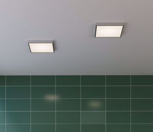 Plafoniera bianca quadrata da bagno doccia 24w 4000k luce naturale ip44