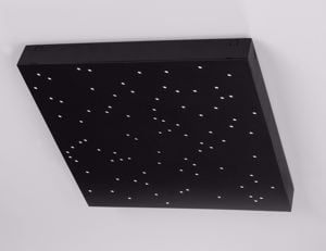 Plafoniera quadrata pannello led 8w cielo stellato nero 30x30 dimmerabile 3000k 4000k