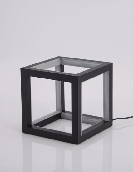 Lampada da comodino moderna cubo nero led 20w 3000k dimmerabile