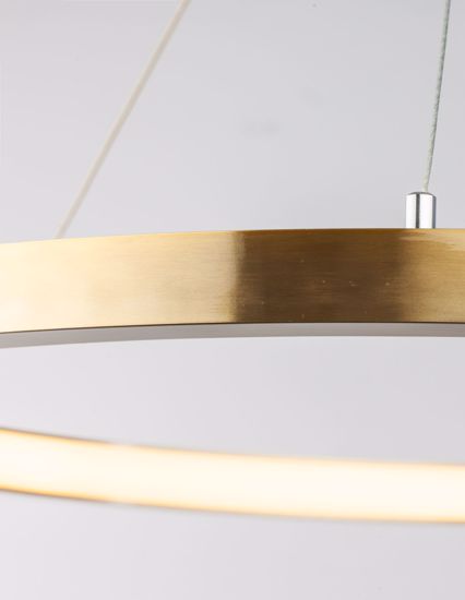 Lampadario anello cerchio oro da soggiorno moderno led dimmerabile 35w 3000k luxury
