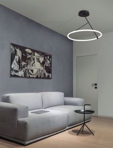 Plafoniera moderna per soggiorno design anello luminoso 30w 3000k