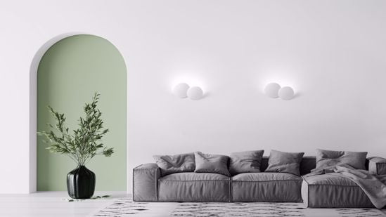 Petra sforzin applique da parete moderna design 2 luci gx53 gesso bianca