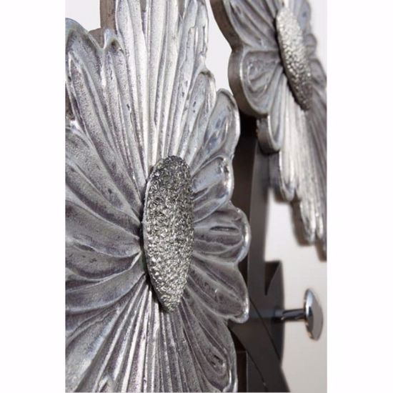 Grande appendiabiti verticale per ingresso design floreale antracite argento