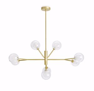 Cosmo miloox lampadario a sospensione 8 luci metallo oro per soggiorno
