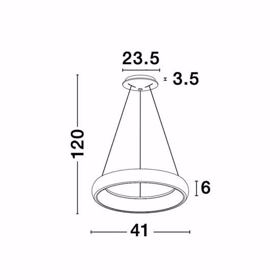 Lampadario moderno grigio cerchio led 32w 3000k dimmerabile 41cm