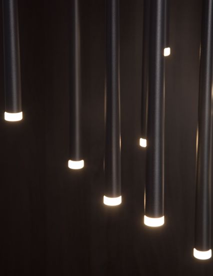 Lampadario 12 luci a sospensione nero moderno per soggiorno led 36w 3000k