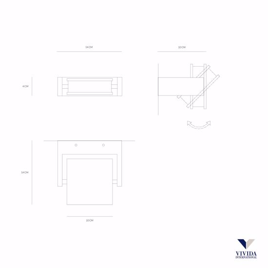 Applique led 10w 4000k vivida axella moderna orientabile bianca