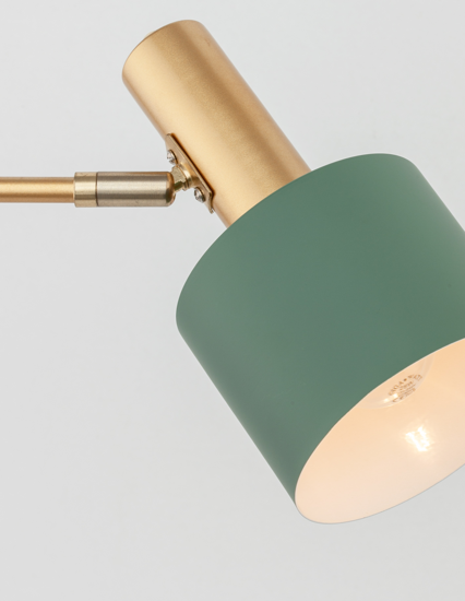 Lampada da tavolo stile contemporaneo design orientabile bianco oro verde