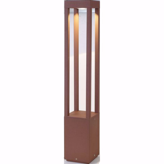 Lampione corten marrone led 10w 3000k da esterno ip54 illuminazione giardino