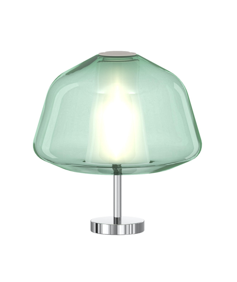 Abatjour da comodino toplight vetro pirex verde design moderno