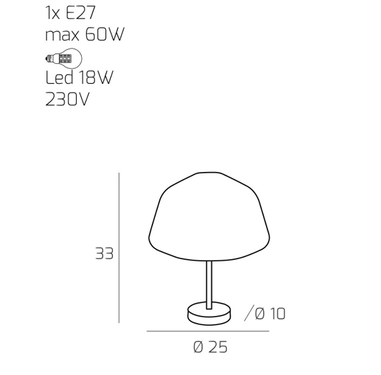 Abatjour da comodino toplight vetro pirex verde design moderno