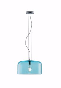 Lampada in vetro blu per soggiorno a sospensione 35cm