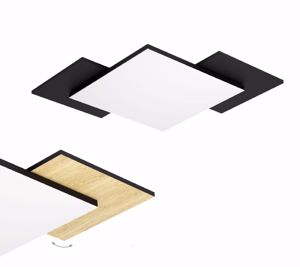 Plafoniera bicolore nero legno led 24w 3000k  