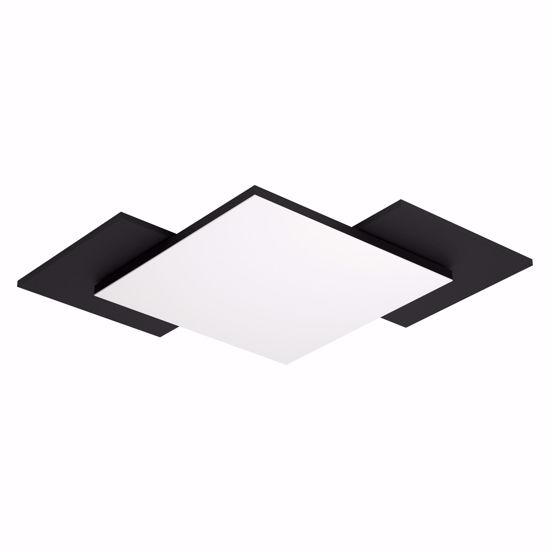 Plafoniera bicolore nero legno led 24w 3000k design moderna