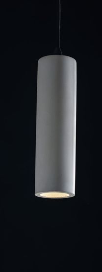 Lampada sospensione tubolare cemento grigio pendente per cucina